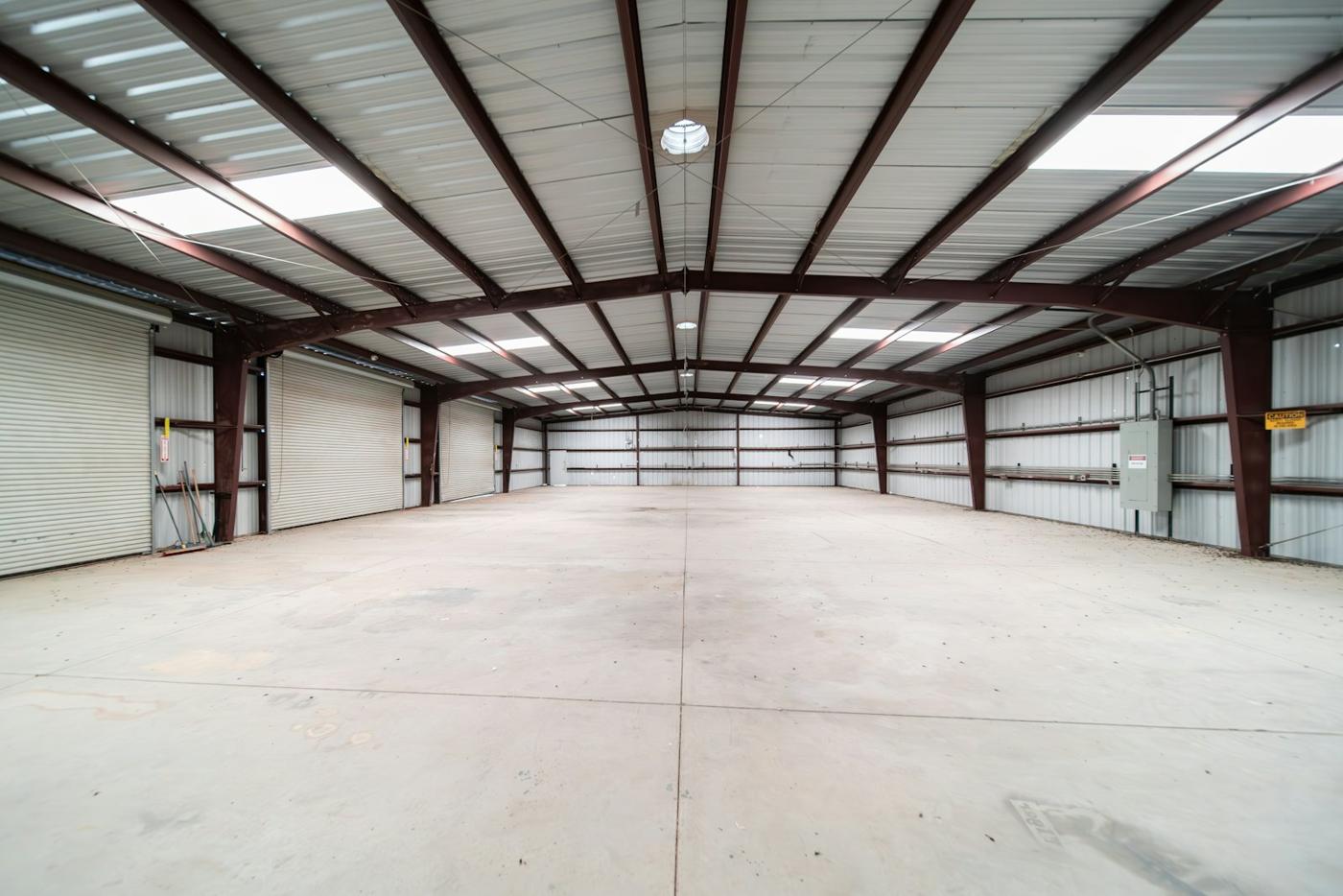 Interior of a clear-span steel warehouse